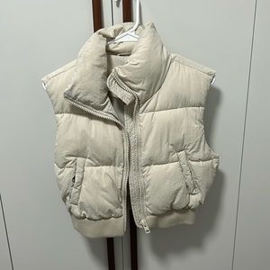 beige garage puffer vest